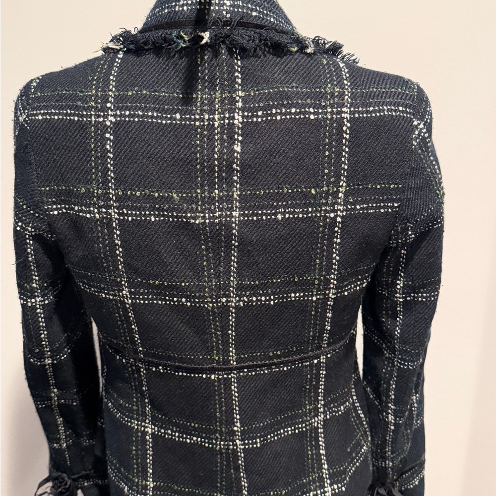 Laundry By Shelli Segal Navy Checkered Blazer - Picture 3 of 6